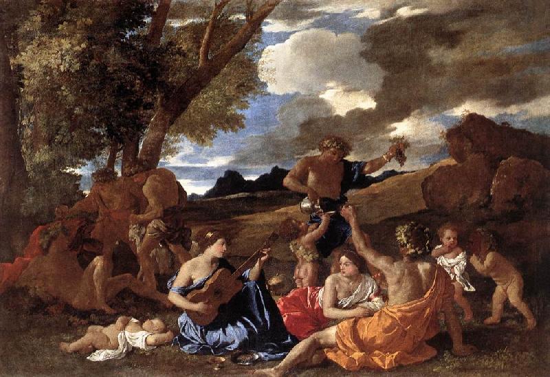 Nicolas Poussin Bacchanal Andrians Norge oil painting art